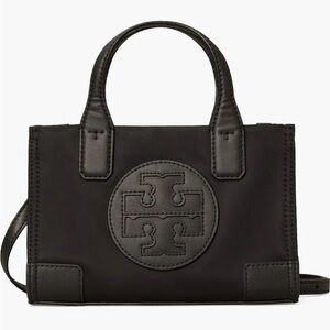 Tory Burch Black Micro Ella Nylon Satchel